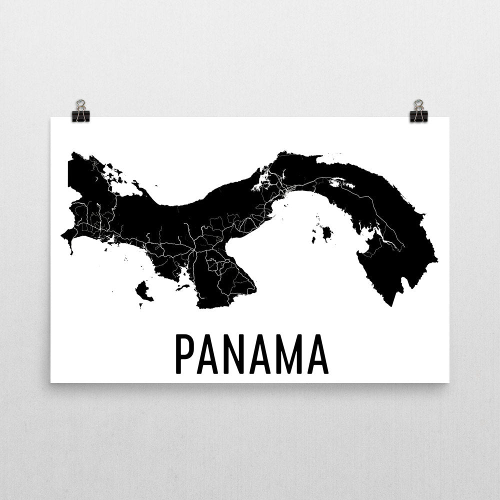 Panama Wall Map Print - Modern Map Art