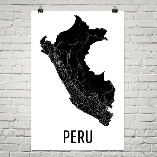 Peru Wall Map Print - Modern Map Art