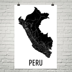 Peru Wall Map Print - Modern Map Art