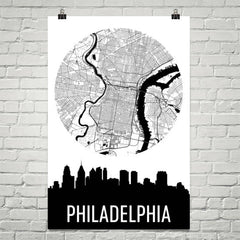 Philadelphia Skyline Silhouette Art Prints