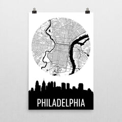 Philadelphia Skyline Silhouette Art Prints