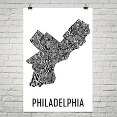 Philadelphia Neighborhood Typography Prints – Modern Map Art
