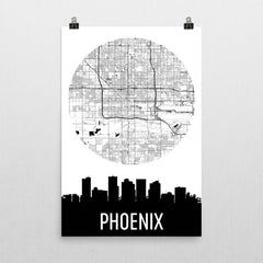 Phoenix Skyline Silhouette Art Prints