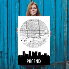 Phoenix Skyline Silhouette Art Prints