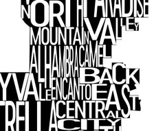 Phoenix Neighborhood Typography Prints – Modern Map Art