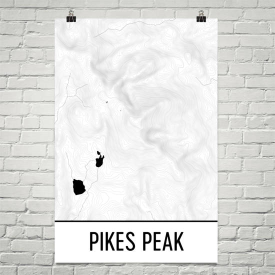 Pikes Peak Topographic Map Art