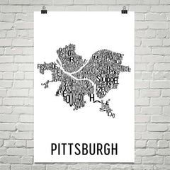 Pittsburgh Neighborhood Typography Prints – Modern Map Art