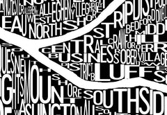 Pittsburgh Neighborhood Typography Prints – Modern Map Art