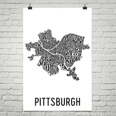 Pittsburgh Neighborhood Typography Prints – Modern Map Art