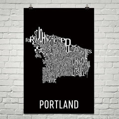 Portland Neighborhood Typography Prints – Modern Map Art
