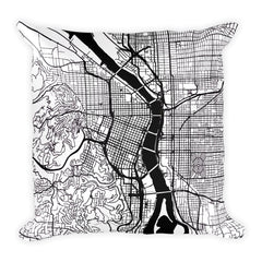 Portland (OR) Map Pillow – Modern Map Art