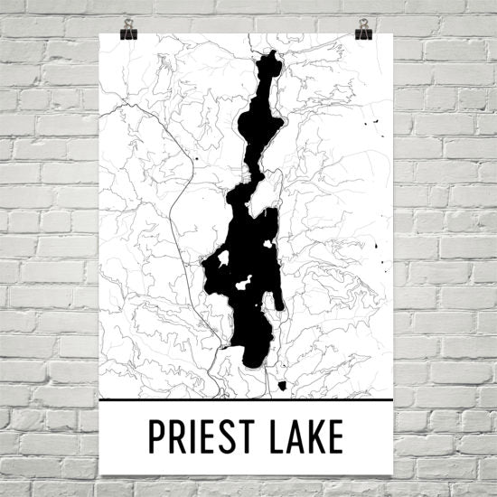 Priest Lake ID Art and Maps