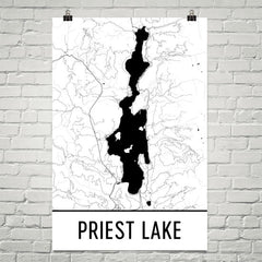 Priest Lake ID Art and Maps