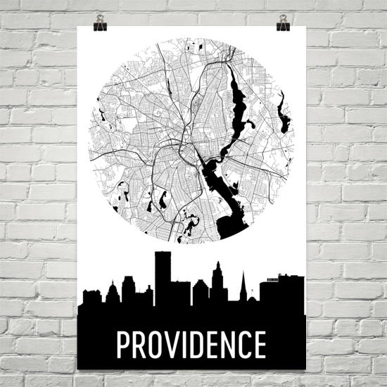 Providence Skyline Silhouette Art Prints