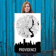 Providence Skyline Silhouette Art Prints