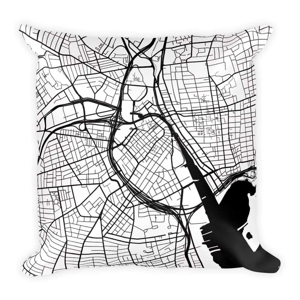 Providence Map Pillow – Modern Map Art