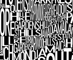 Queens Neighborhood Typography Prints – Modern Map Art