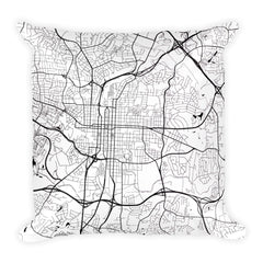 Raleigh Map Pillow – Modern Map Art