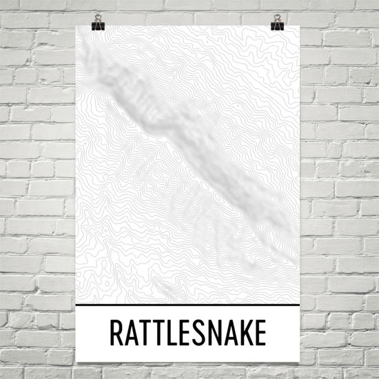 Rattlesnake Ridge Topographic Map Art