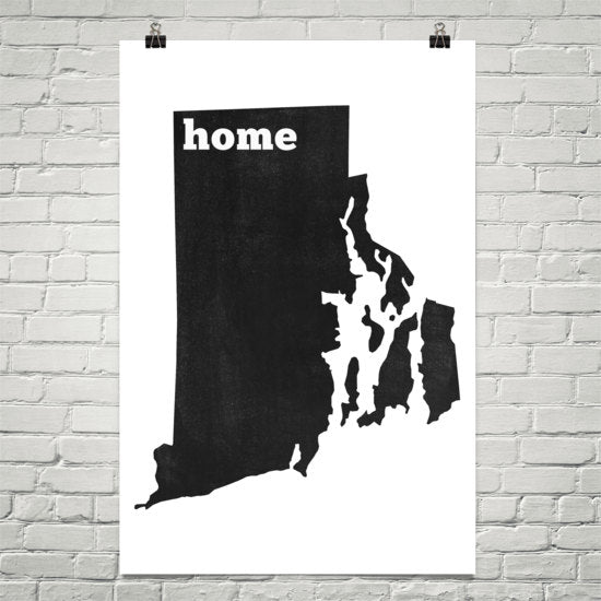 Rhode Island Home State Map Art