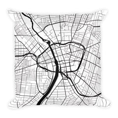 Rochester Map Pillow – Modern Map Art