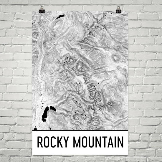 Rocky Mountain National Park Topographic Map Art