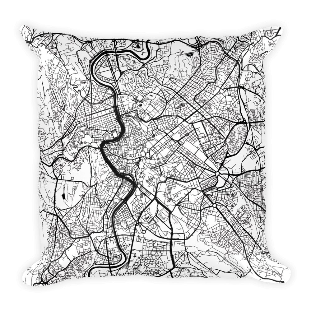 Rome Map Pillow – Modern Map Art