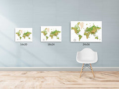 Personalized World Travel Map Tracker - Topographic