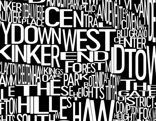 St. Louis Neighborhood Typography Prints – Modern Map Art