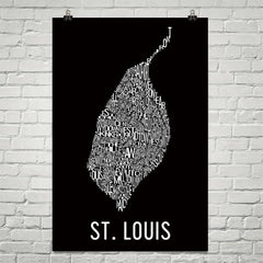 St. Louis Neighborhood Typography Prints – Modern Map Art