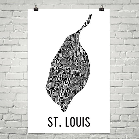 St. Louis Neighborhood Typography Prints – Modern Map Art