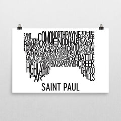 Saint Paul Neighborhood Typography Prints – Modern Map Art