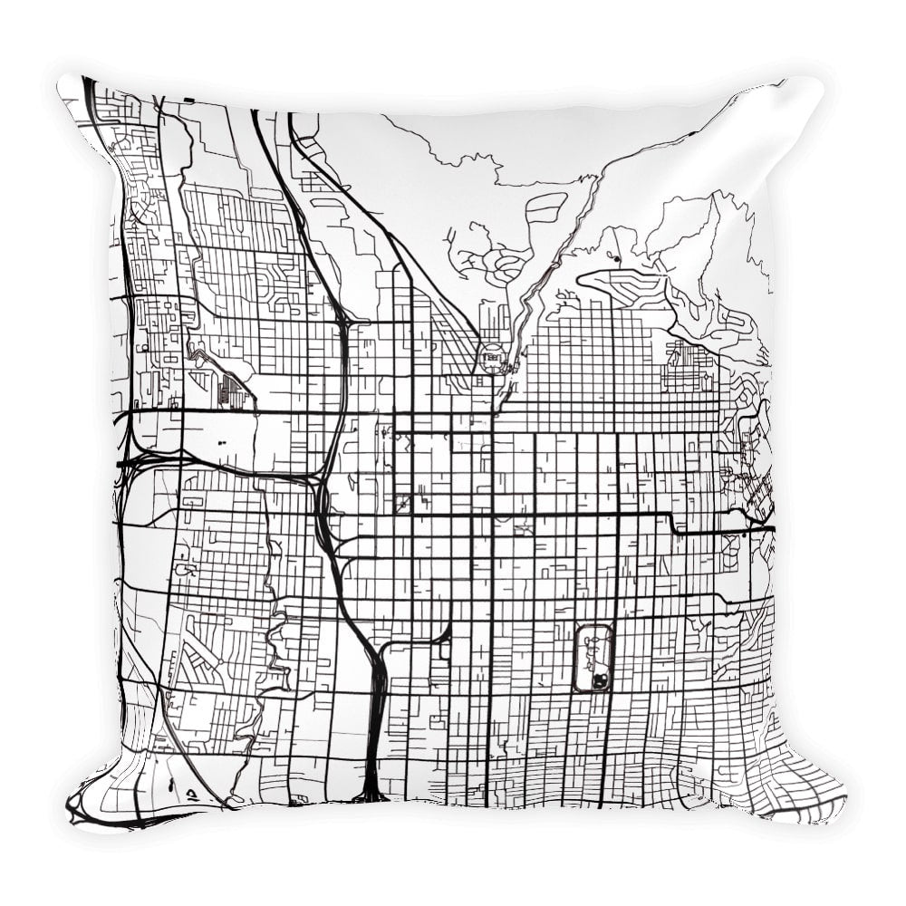 Salt Lake City Map Pillow – Modern Map Art