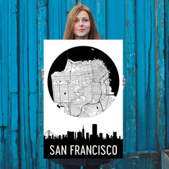 San Francisco Skyline Silhouette Art Prints