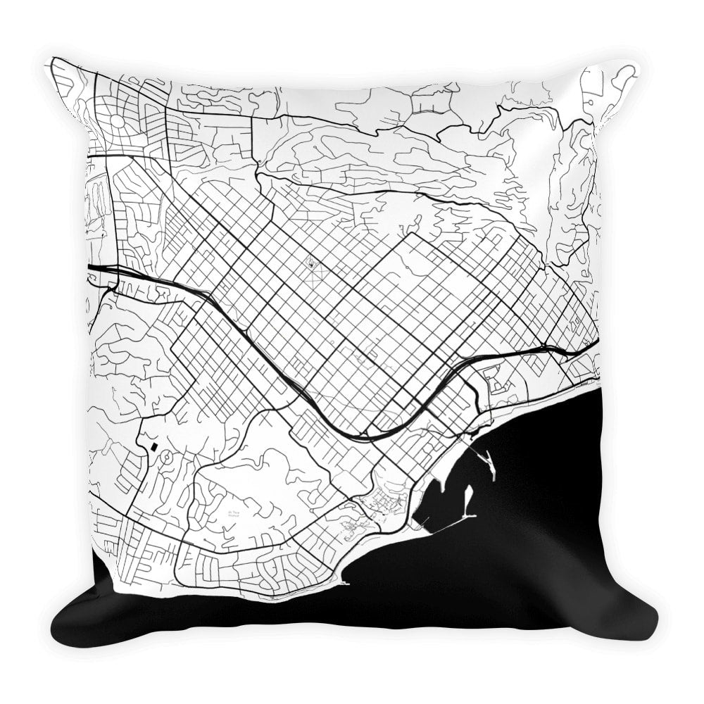 Santa Barbara Map Pillow – Modern Map Art