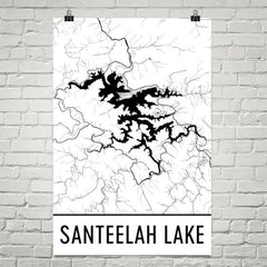Santeelah Lake NC Art and Maps