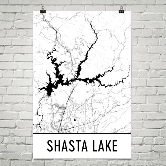 Shasta Lake CA Art and Maps
