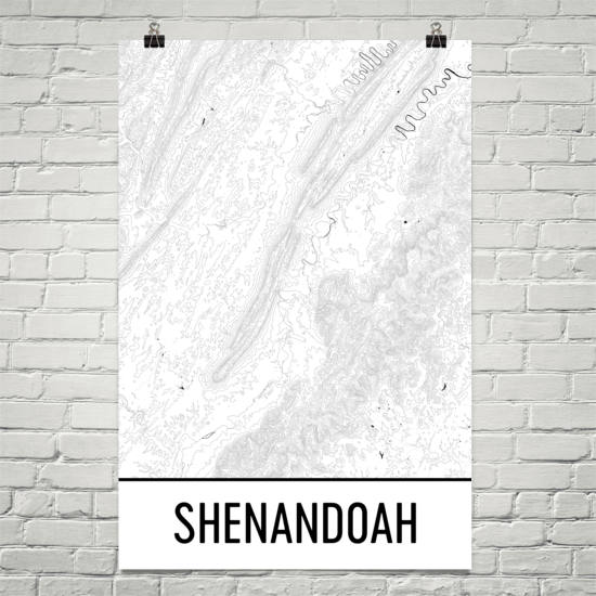 Shenandoah National Park Topographic Map Art