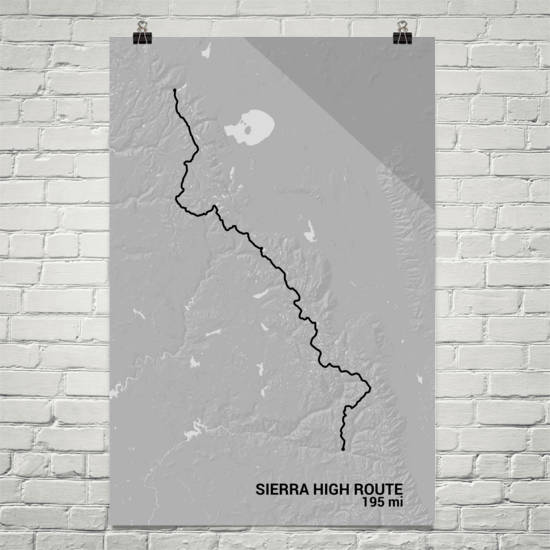 Sierra High Route Map Art Prints