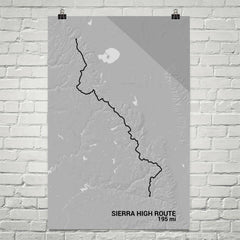 Sierra High Route Map Art Prints