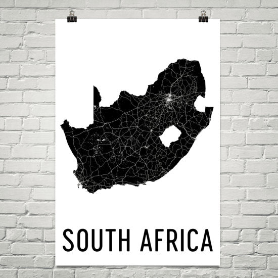 South Africa Wall Map Print - Modern Map Art