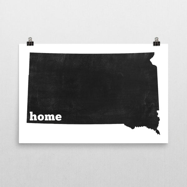 South Dakota Home State Map Art