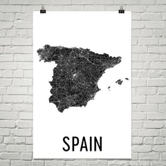 Spain Wall Map Print - Modern Map Art