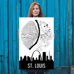 St. Louis Skyline Silhouette Art Prints