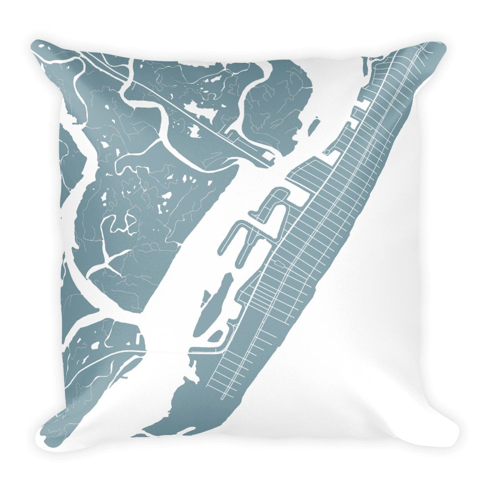 Stone Harbor Map Pillow – Modern Map Art