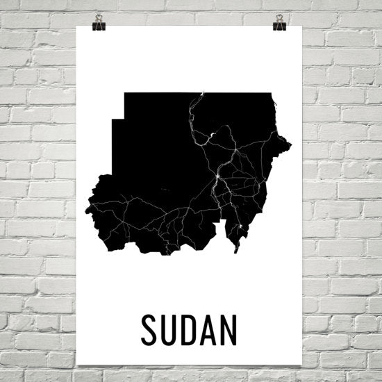Sudan Wall Map Print - Modern Map Art
