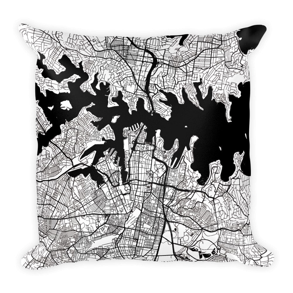 Sydney Map Pillow – Modern Map Art