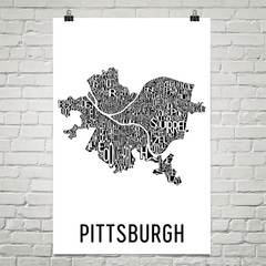 Pittsburgh PA Word Neighborhood Art