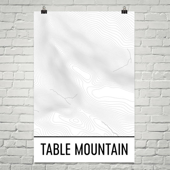 Table Mountain Topographic Map Art