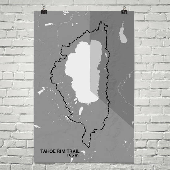 Tahoe Rim Trail Map Art Prints